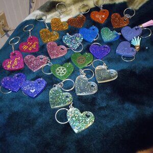 Resin Heart Keychains